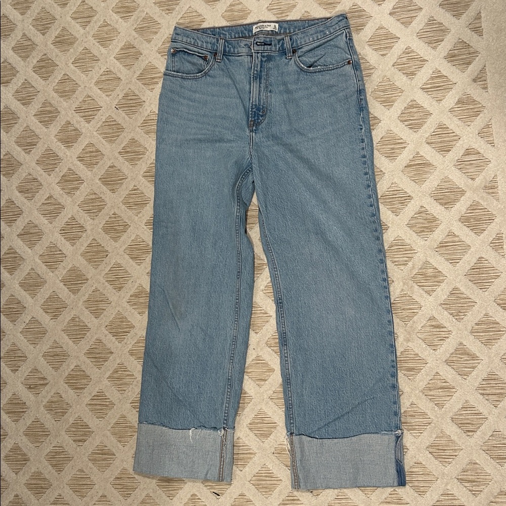Abercrombie & Fitch Blue Wide-Leg Jeans